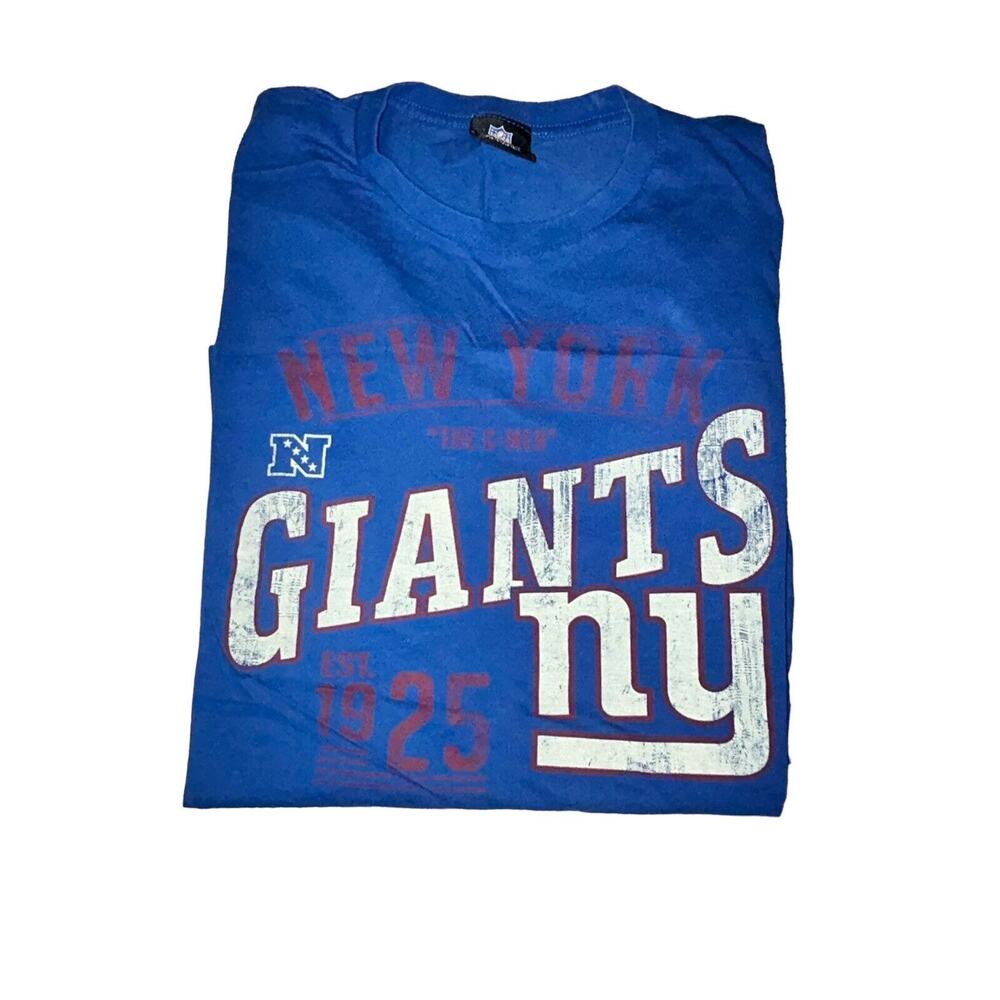 NFL TEAM NEW YORK GIANTS MENS XL‎ BLUE GRAPHIC TSHIRT FOOTBALL FAN NYC NY